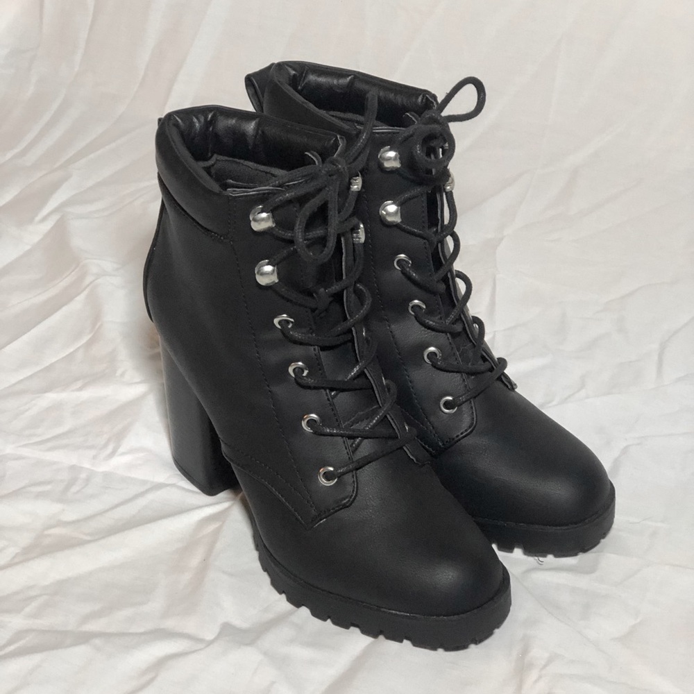 Black Combat Boot Heels